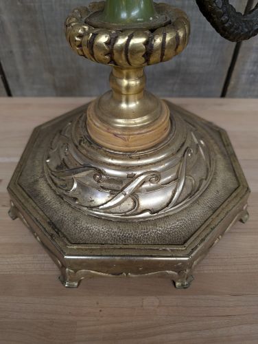 Large Cast Bronze Winged Dragon Sculpture on Decorative Pedestal Stand
