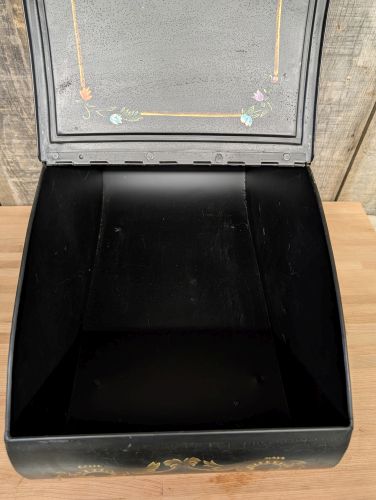 Victorian Style Hand Painted Toleware Floral Coal Bin