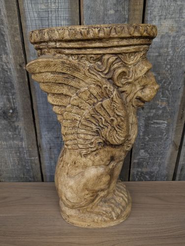 Winged Lion Saint Mark Cast Stone Column Pedestal
