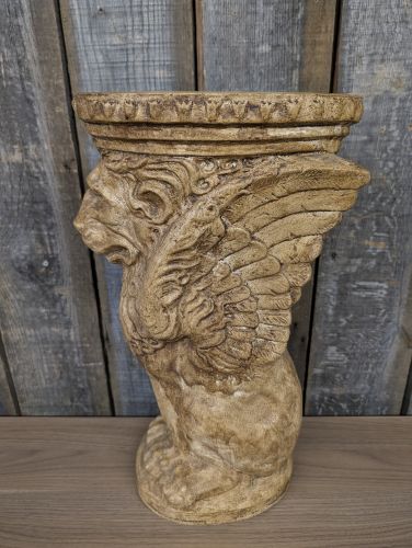 Winged Lion Saint Mark Cast Stone Column Pedestal