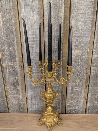 Rococo Revival Style Cast Brass Five Light Candelabra