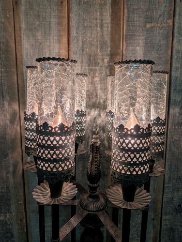 Mediterranean Spanish Revival Six Light Candelabrum Table Lamp