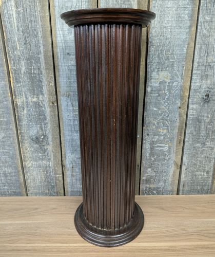 Neoclassical Style Fluted Wood Column Pedestal