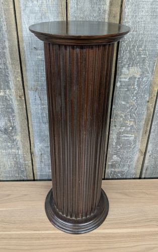 Neoclassical Style Fluted Wood Column Pedestal