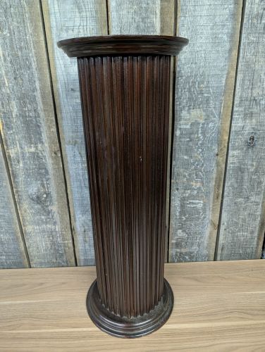 Neoclassical Style Fluted Wood Column Pedestal