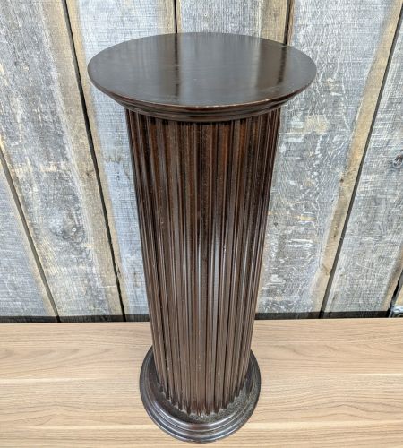 Neoclassical Style Fluted Wood Column Pedestal