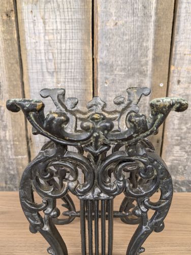 Cast Iron Lyre Form Magazine Rack