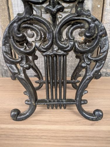 Cast Iron Lyre Form Magazine Rack
