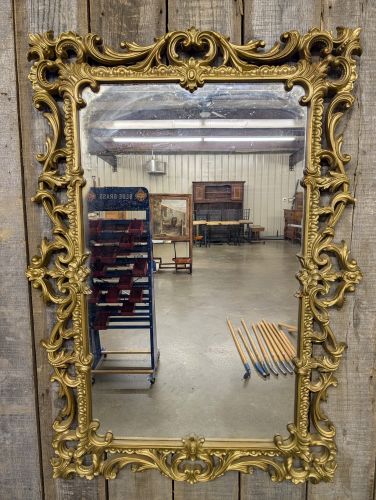 Large Rococo Style Gold Tone Molded Resin Wall Mirror