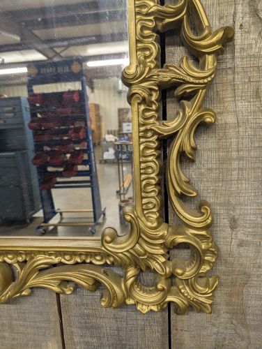 Large Rococo Style Gold Tone Molded Resin Wall Mirror