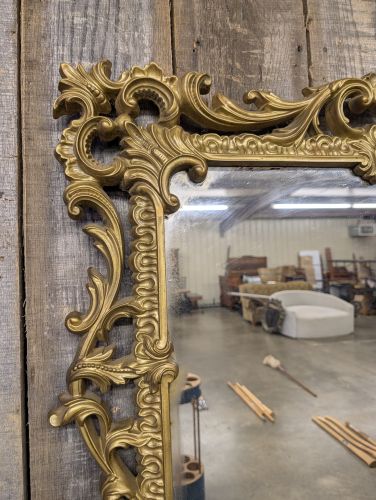 Large Rococo Style Gold Tone Molded Resin Wall Mirror