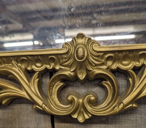 Large Rococo Style Gold Tone Molded Resin Wall Mirror