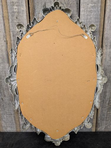 Large Ornate Rococo Revival Gilded Composite Oval Wall Mirror Dated 1972