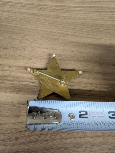 Vintage Peoria County Illinois Deputy Sheriff Five Point Star Badge Number 6