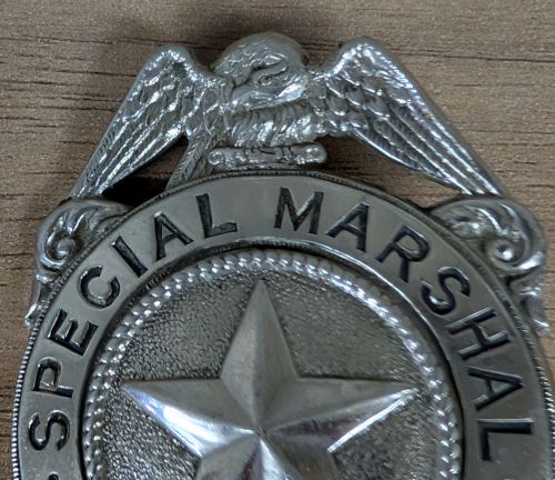 Vintage Peoria Heights Illinois Special Marshal Silver Toned Shield Badge