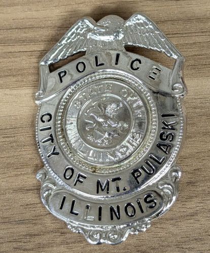 City of Mt. Pulaski Illinois Police Department Eagle Top Shield Badge