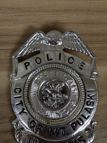City of Mt. Pulaski Illinois Police Department Eagle Top Shield Badge
