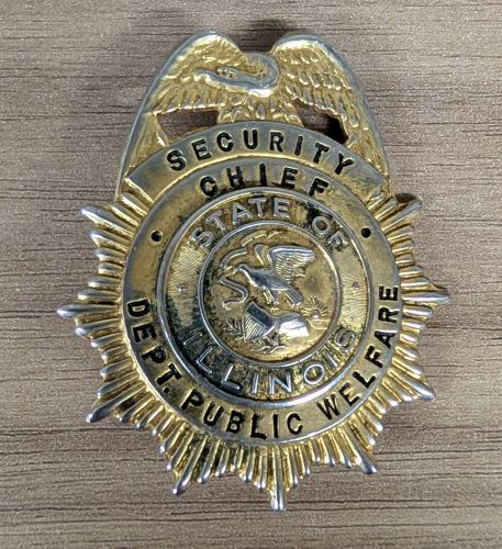 Obsolete State of Illinois Department of Public Welfare Security Chief Badge