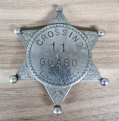 Vintage W.S. Darley and Co. Elgin Illinois Crossing Guard Badge Number 11