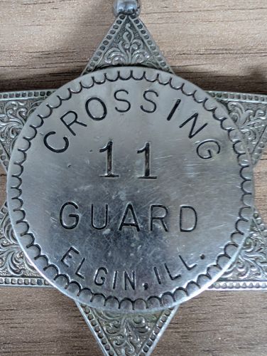 Vintage W.S. Darley and Co. Elgin Illinois Crossing Guard Badge Number 11