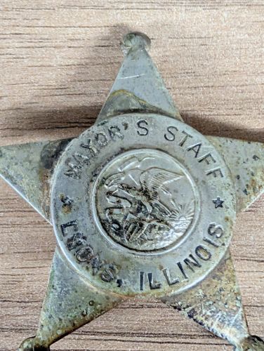 Two Illinois Municipal and Law Enforcement Badges including Joseph D. Lohman Cook County Sheriff Juvenile Squadron