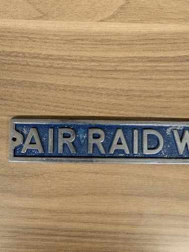 World War II ARP Air Raid Warden Cast Alloy Sign