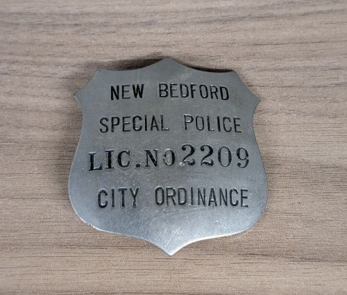 New Bedford Massachusetts Special Police Badge License Number 2209