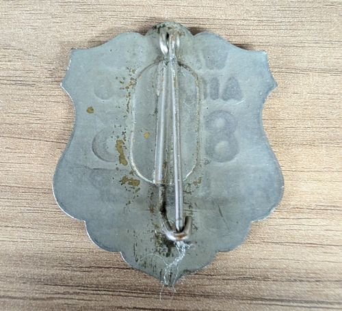 WWII Scovill City of Boston Police Department Air Raid Warden Badge Number 8715