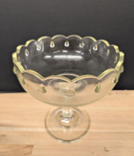 Two American Vintage Molded Glass Footed Compotes
