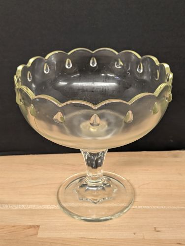 Two American Vintage Molded Glass Footed Compotes