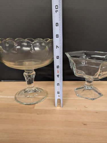 Two American Vintage Molded Glass Footed Compotes