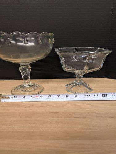 Two American Vintage Molded Glass Footed Compotes