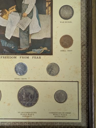 US Wartime Coinage Freedom From Fear Framed Set by The Kennedy Mint