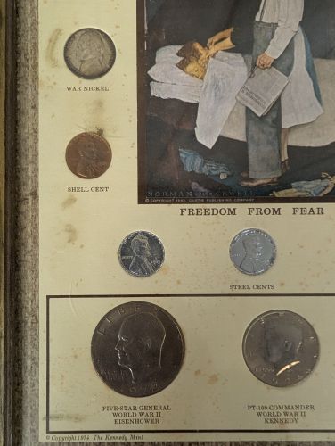 US Wartime Coinage Freedom From Fear Framed Set by The Kennedy Mint