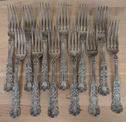 A Set of 12 Gorham Sterling Silver Forks in the Buttercup Pattern