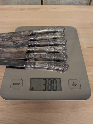 Set of Six Gorham Buttercup Pattern Sterling Silver Handled Knives