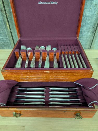 International Silver Company Northern Lights Sterling Silver Flatware Service for Twelve