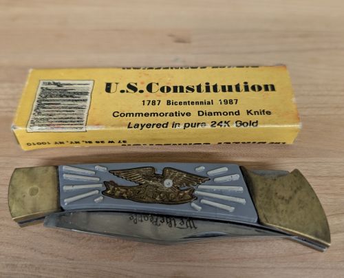 U.S. Constitution 1787 Bicentennial 1987 Commemorative Diamond Knife