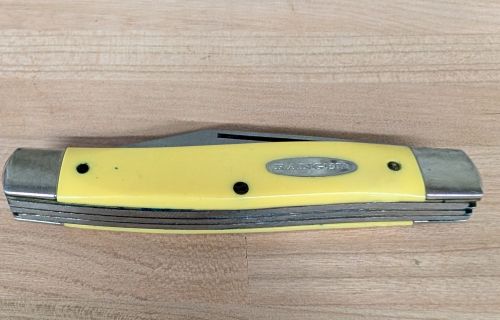 Vintage Ranger Yellow Stockman Three Blade Pocket Knife
