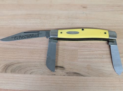 Vintage Ranger Yellow Stockman Three Blade Pocket Knife