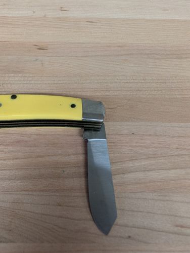 Vintage Ranger Yellow Stockman Three Blade Pocket Knife