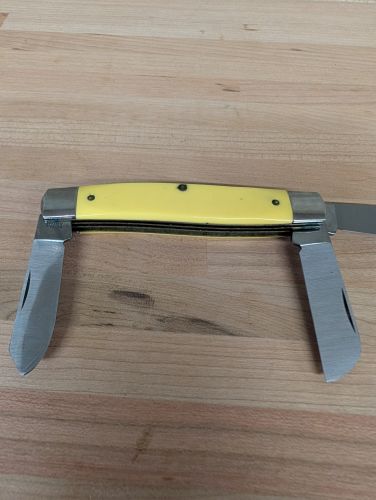 Vintage Ranger Yellow Stockman Three Blade Pocket Knife