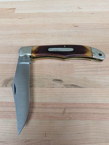Schrade Old Timer 125OT Mustang Folding Hunter Knife and Leather Sheath