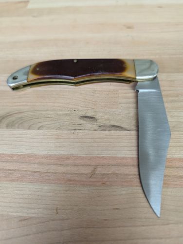 Schrade Old Timer 125OT Mustang Folding Hunter Knife and Leather Sheath
