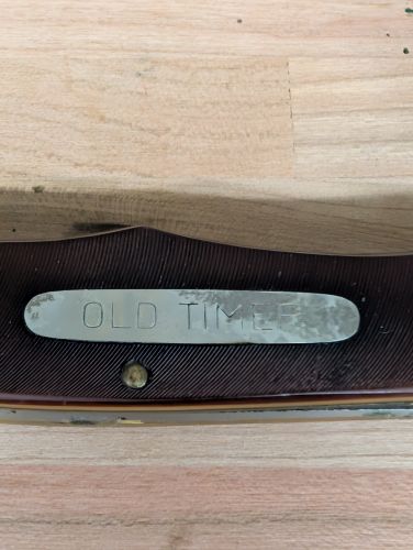 Schrade Old Timer 125OT Mustang Folding Hunter Knife and Leather Sheath