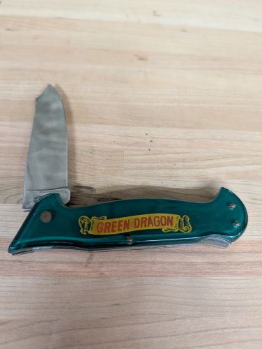 G.C.C.O. Green Dragon and Stegosaurus Theme Large Folding Pocket Knife