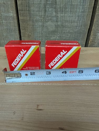 A Pair of Federal NO. 25AP Pistol Ammunition .25 Auto