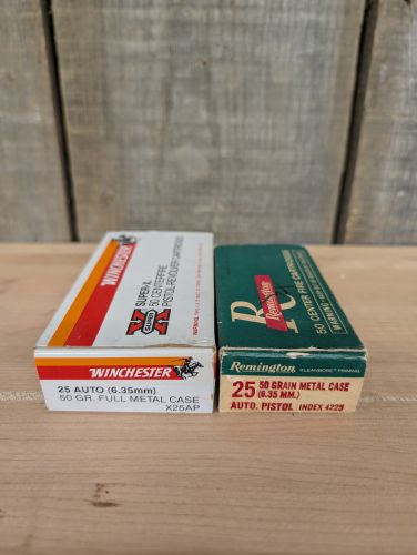 A Lot of 90 Rounds of Winchester Super-X and Remington Kleanbore .25 Auto Ammunition