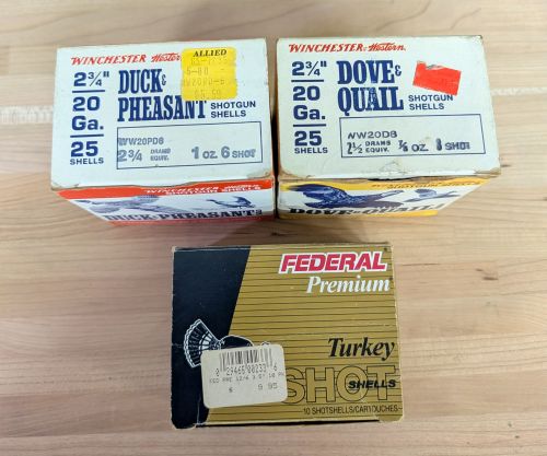 Winchester and Federal Shotgun Ammunition Boxes 12 and 20 Gauge