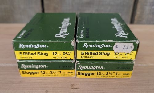A Lot of 4 Boxes of Remington Slugger and Express Shotgun Ammunition 12 Gauge